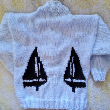Sail Boat Baby Cardigan