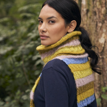 Hybrid Cowl in Rowan Kidsilk Haze and Felted Tweed - Downloadable PDF