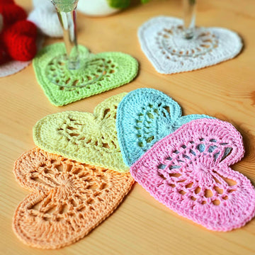 Lacey heart coasters