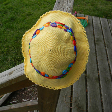 Crochet Summer Hat for a Girl “Loads of Buttons”.