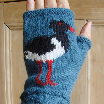 Oystercatcher fingerless mitts
