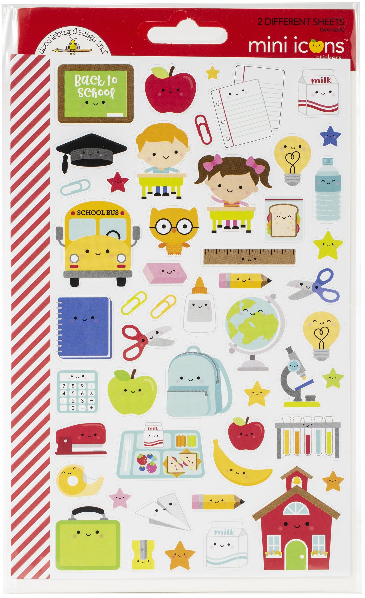 Doodlebug Dooblebug Mini Cardstock Stickers 2/Pkg - School Days Icons