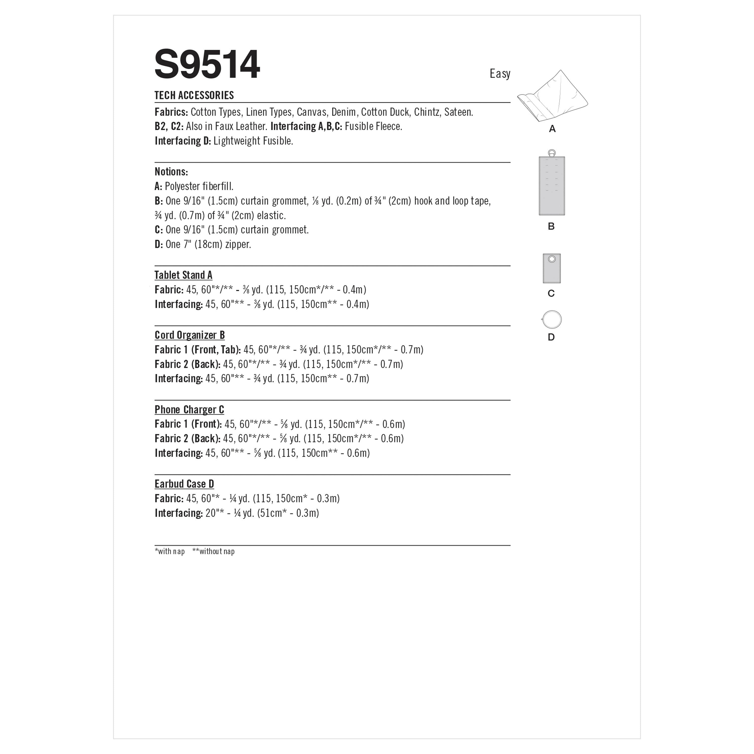 Simplicity Tech Accessories S9514 - Paper Pattern, Size OS (One Size Only)