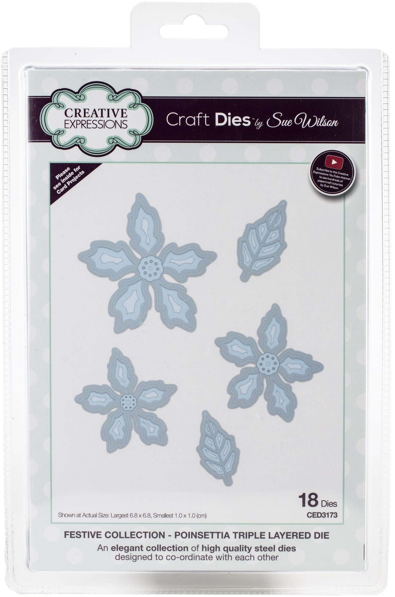 Creative Expressions Festive Craft Dies By Sue Wilson - Triple Layer-Poinsettia