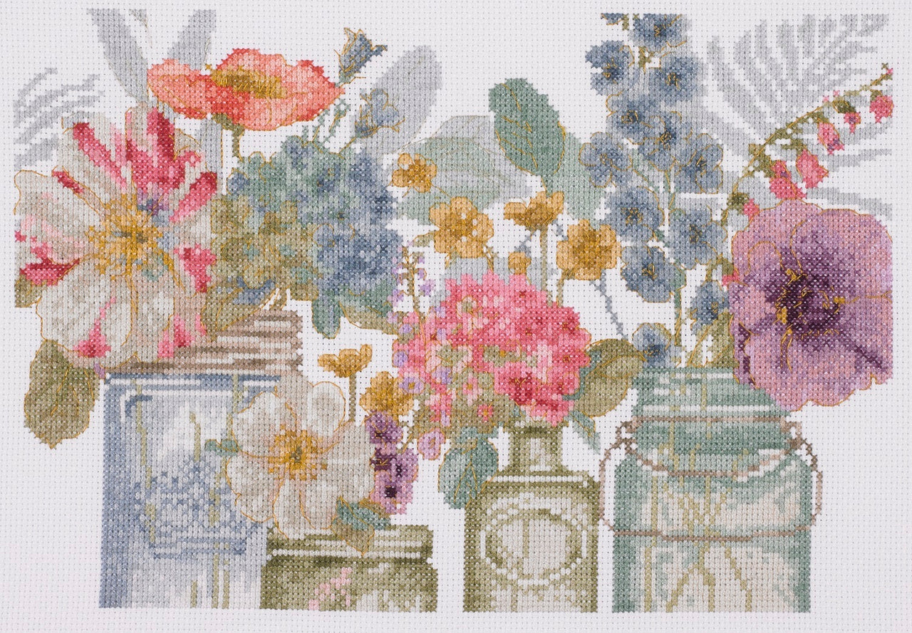 DMC Rainbow Seeds Flowers X Cross Stitch Kit - 22cm x 30cm
