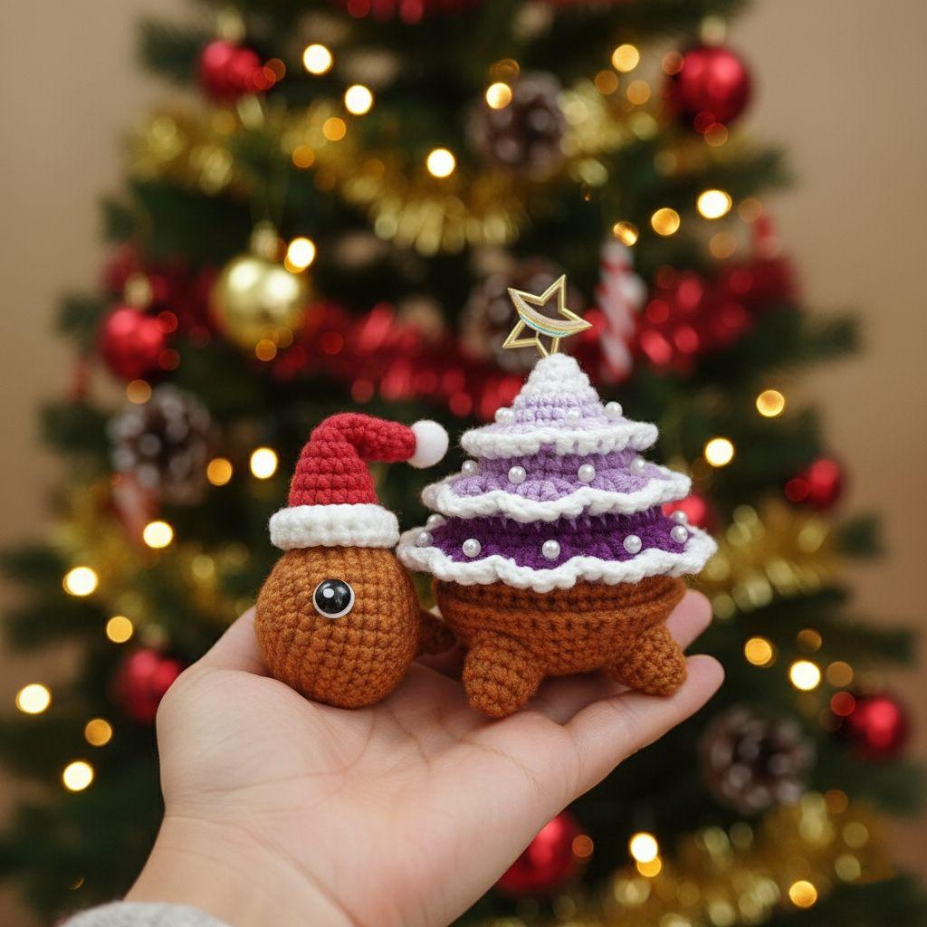 Crochet Pattern Christmas Turtle Pattern,Turtle Crochet Pattern
