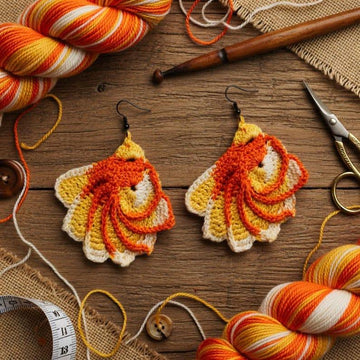 Crochet Oyster Earrings Pattern | PDF Photo & Video Tutorial | Easy Crochet Jewelry