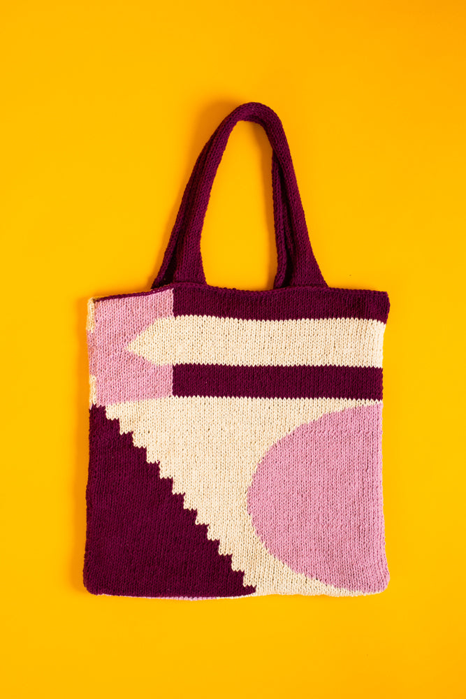 Hanna Tote Bag - Free Knitting Pattern For Women in Paintbox Yarns Recycled Cotton Worsted by Paintbox Yarns