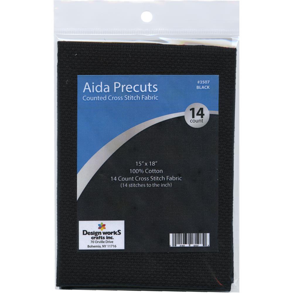Design Works Gold Quality Aida 14 Count W3507 - Black - 15"X18"