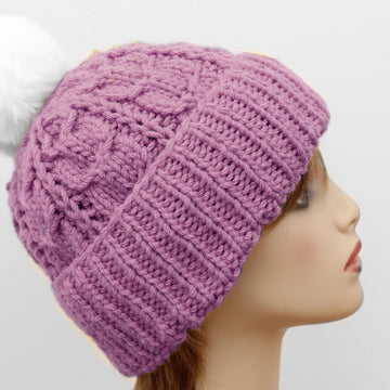 Chunky Cable Beanie Knitting Pattern #618