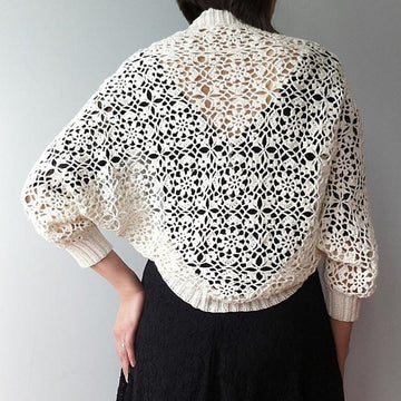 Clair - continuous motif shrug (crochet+knit)