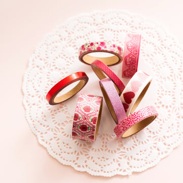 American Crafts BoBunny Washi Tape 8/Pkg - Count The Ways W/Foil & Glitter Accents