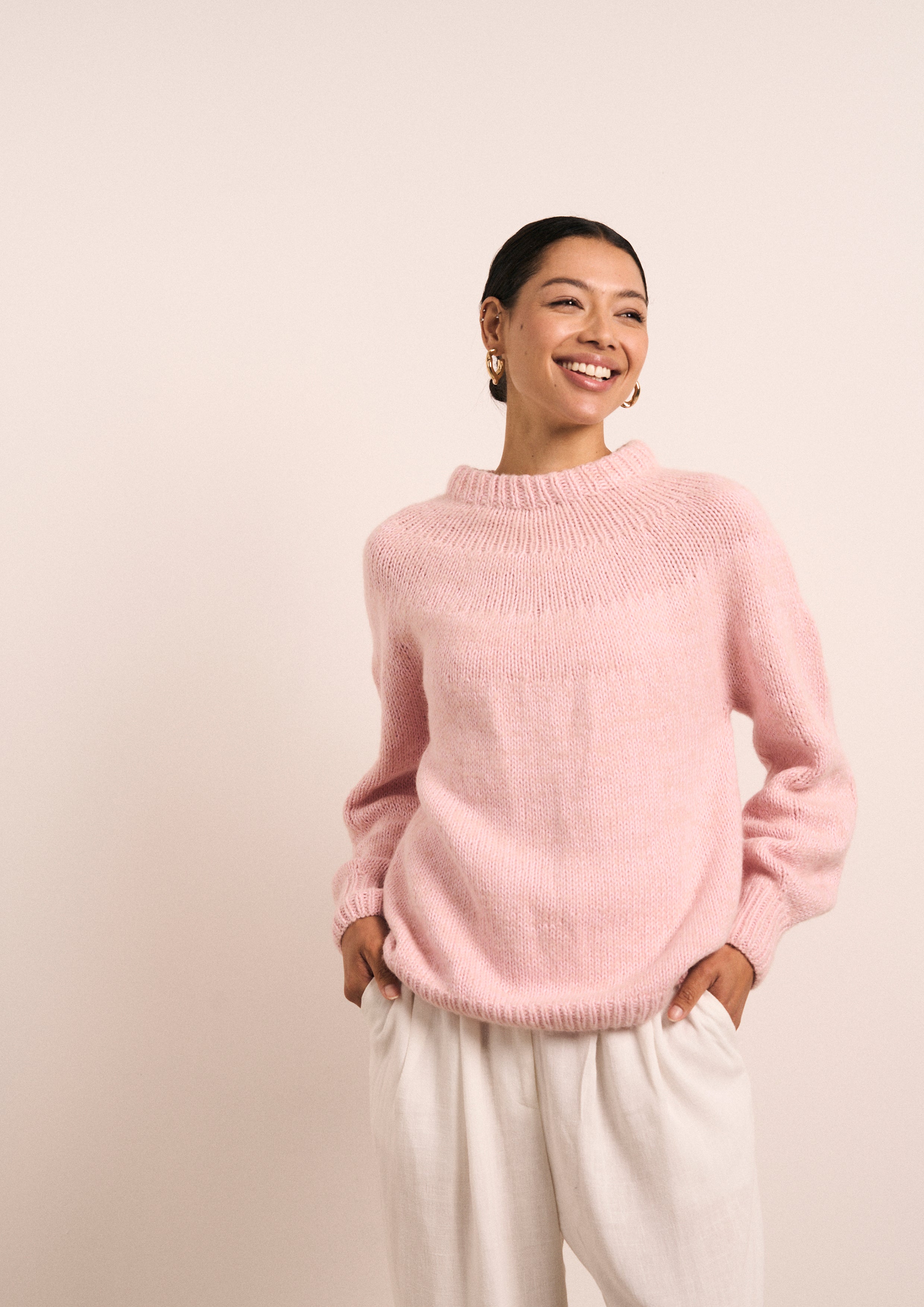 Sigrid Sweater in MODE at Rowan Alpaca Haze and Cotton DK