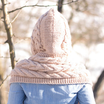 Hooded Cable Scarf