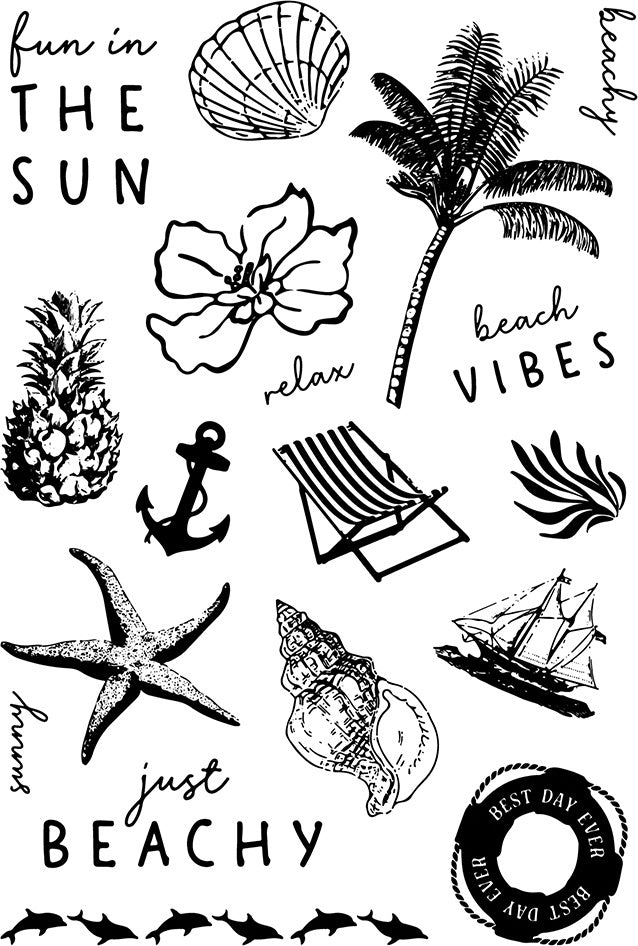 Simple Stories Simple Vintage Coastal Photopolymer Clear Stamps - 619902
