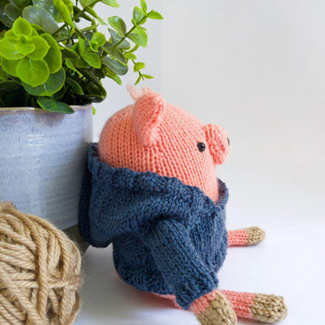 Anton the Piggy in a Hoodie - Toy Knitting Pattern