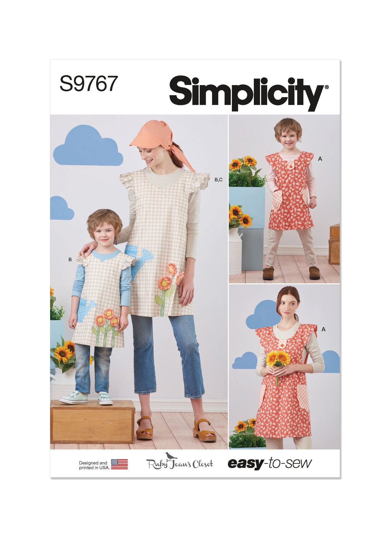 Simplicity Children's and Misses' Wrap Around Apron and Scarf Hat by Ruby Jean's Closet S9767 - Sewing Pattern