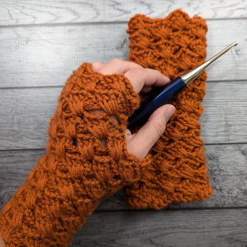 Autumn Waves Fingerless Gloves