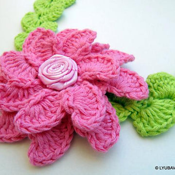 Lyubava Crochet Flower Headband Tutorial