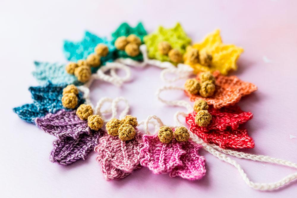 Rainbow Holly Garland