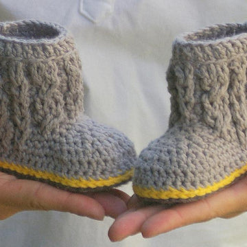 Cable Boots with Easy Cables For Baby Boys or Girls