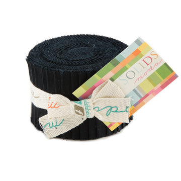 Moda Fabrics Bella Solids Junior Jelly Roll - Black
