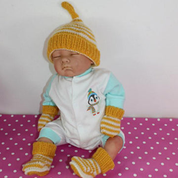 Baby Easy Stripe Pixie Hat, Booties & Mittens