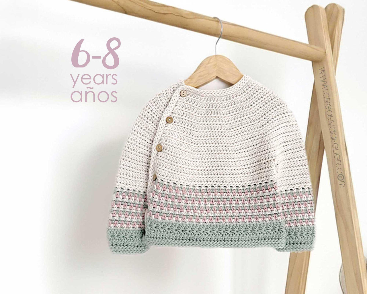 6-8 years - TICA Crochet Sweater / Cardigan