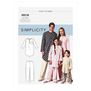 Simplicity Misses', Men's & Children's Tunic & Pants S9218 - Sewing Pattern