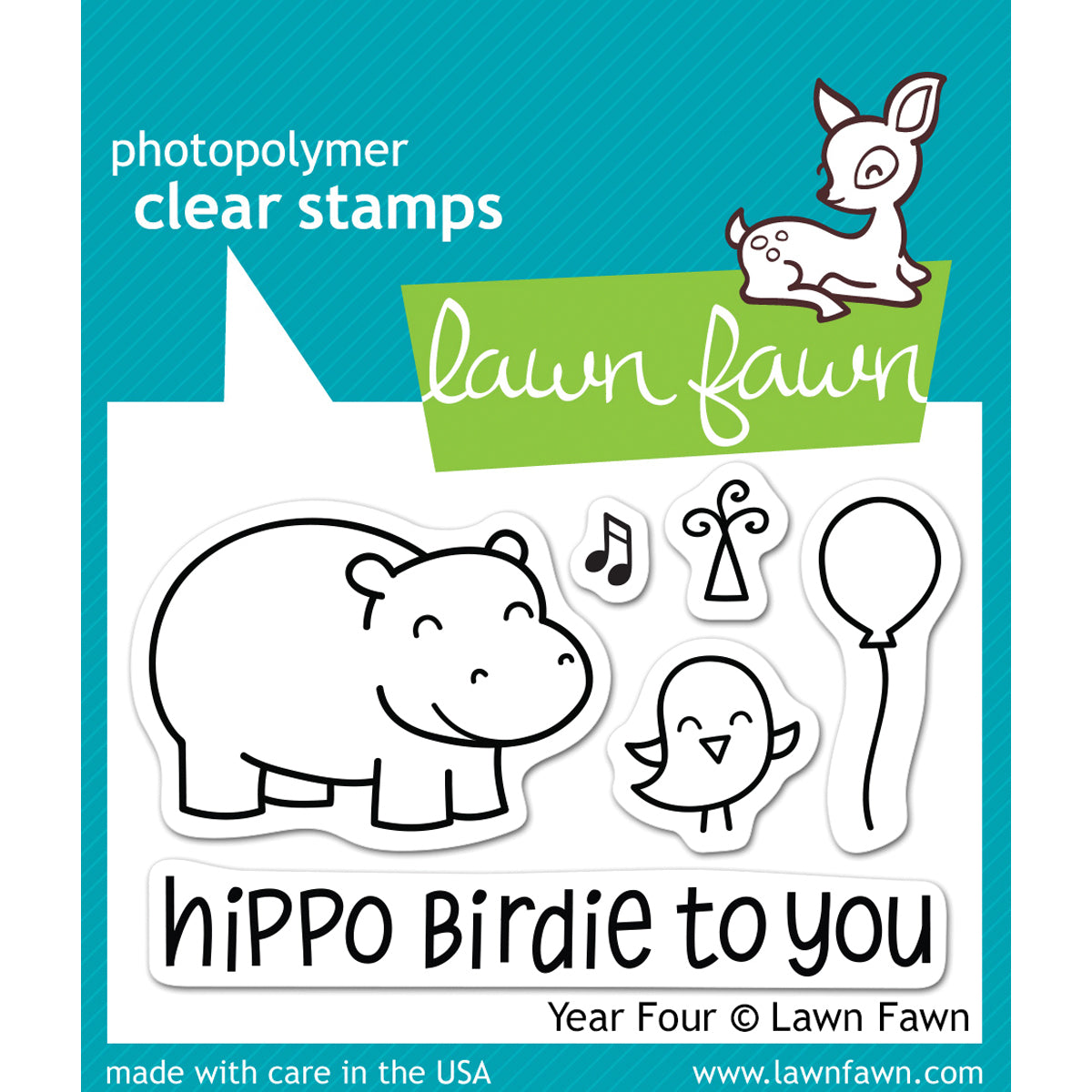Lawn Fawn Clear Stamps 3"X2" - Year Four