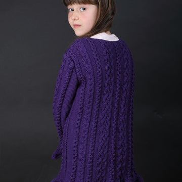 Anael - Cable Cardigan for Girls Children- 3rd version - Sizes 98 / 104 / 110 / 116 / 122 / 128 / 134 / 140 (EU) 3 / 4 / 5 / 6 / 7 / 8 / 9 / 10 (US)