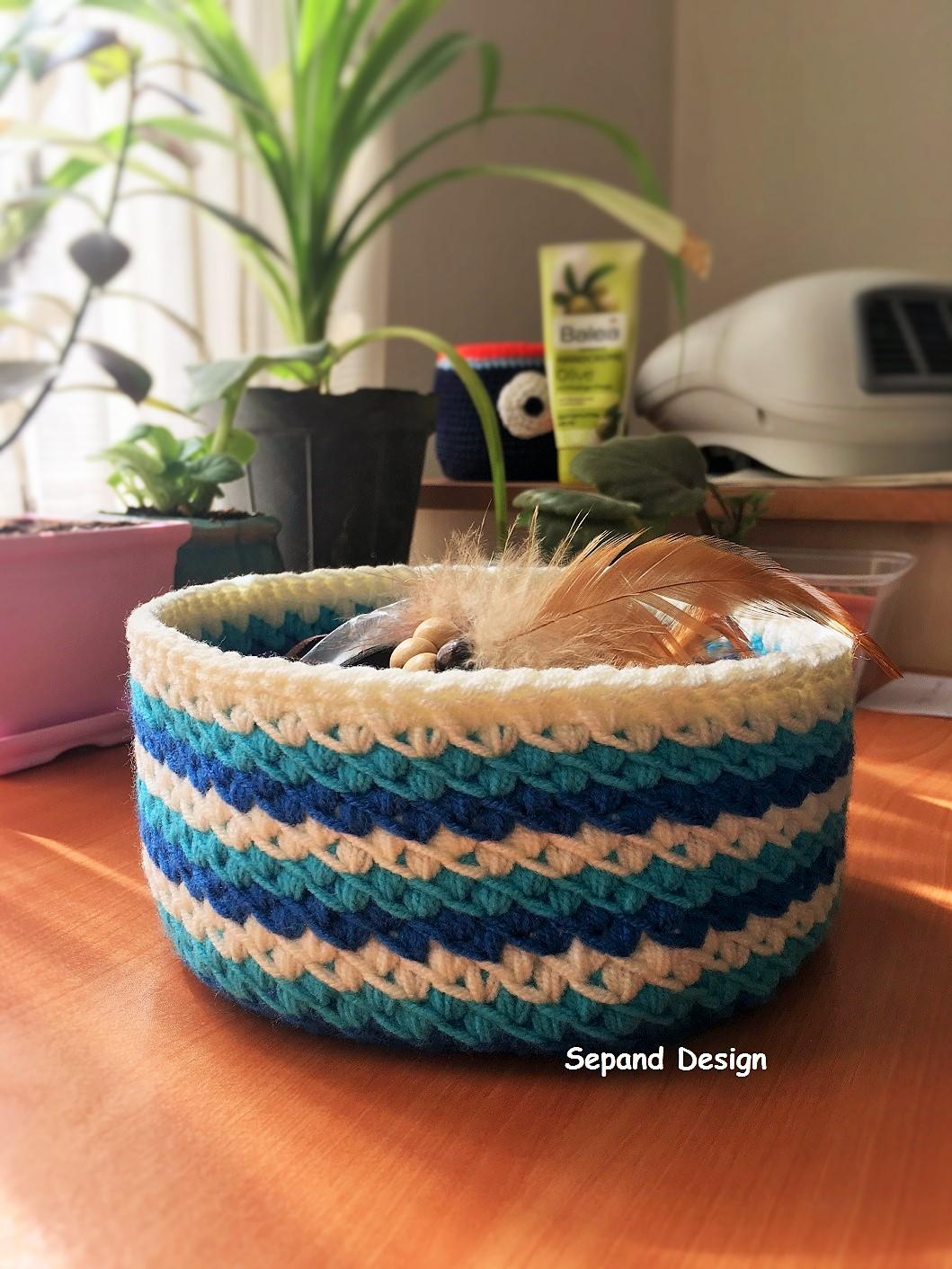 Oblique Basket- blue 12 cm