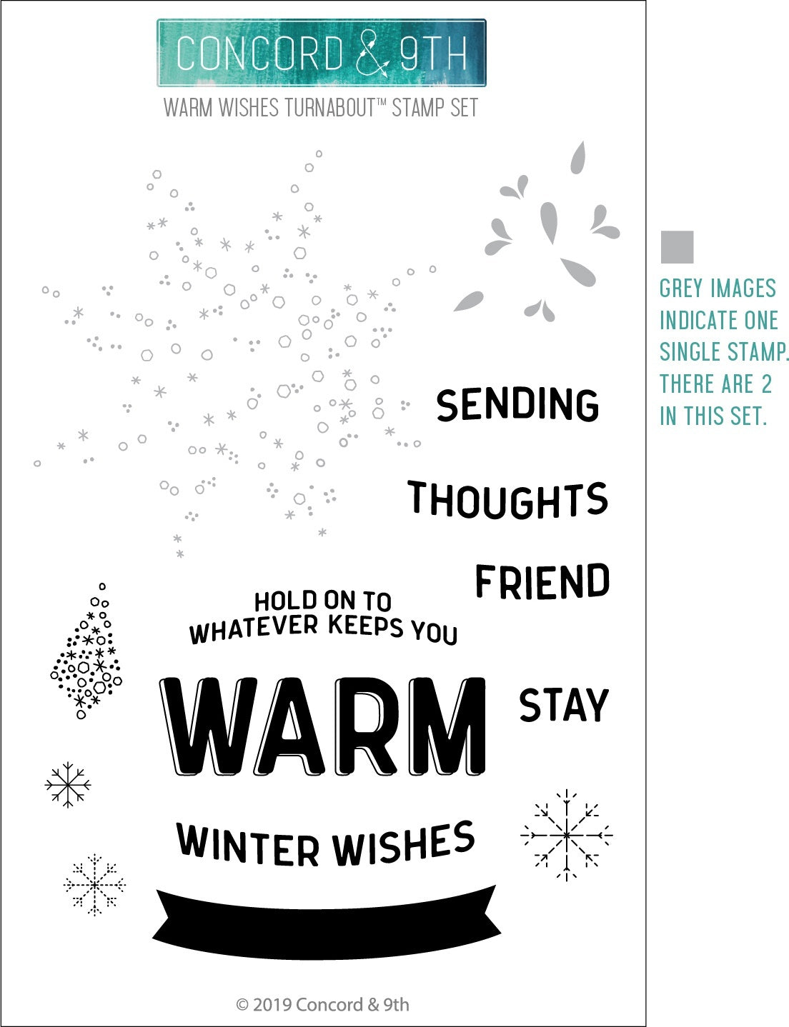 Concord & 9th Clear Stamps 4"X6" - Warm Wishes Turnabout