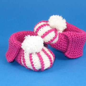 Baby Granny Bobble Stripe Slippers