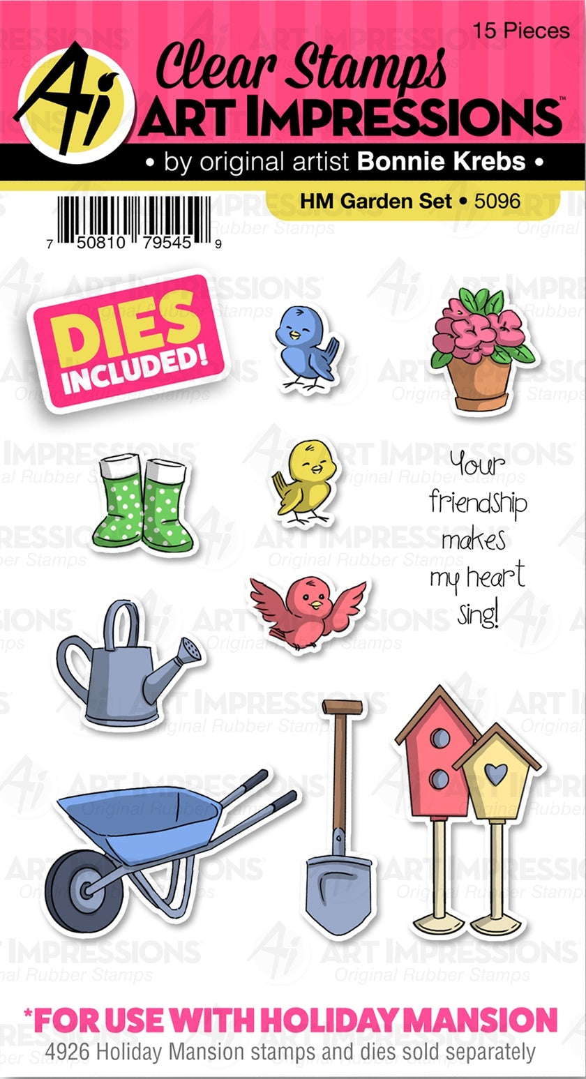 Art Impressions Holiday Mansion Stamp & Die Set - Garden