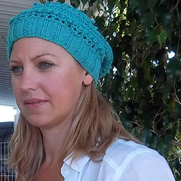 Blue Lacy Bobble Hat
