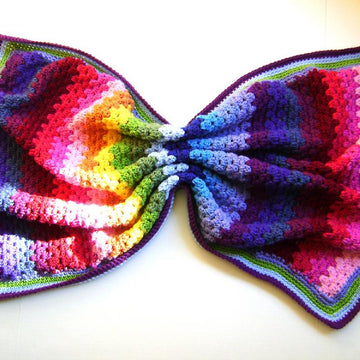 Crochet Technicolor Granny Blanket