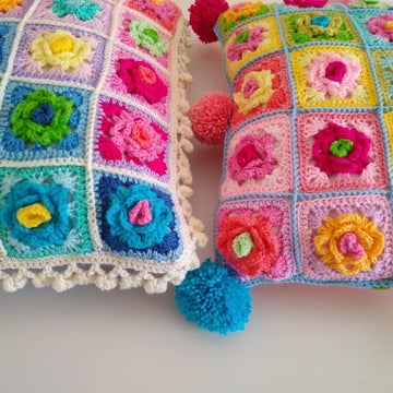 Granny Rose Pom Pom Pillows
