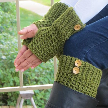 Brooklyn Fingerless Mittens Crochet Pattern