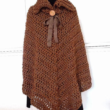 735 cowl neck poncho, cape, shawl, all adult sizes