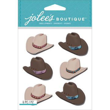 Jolee's Cabochon Dimensional Repeat Stickers - Cowboy Hats