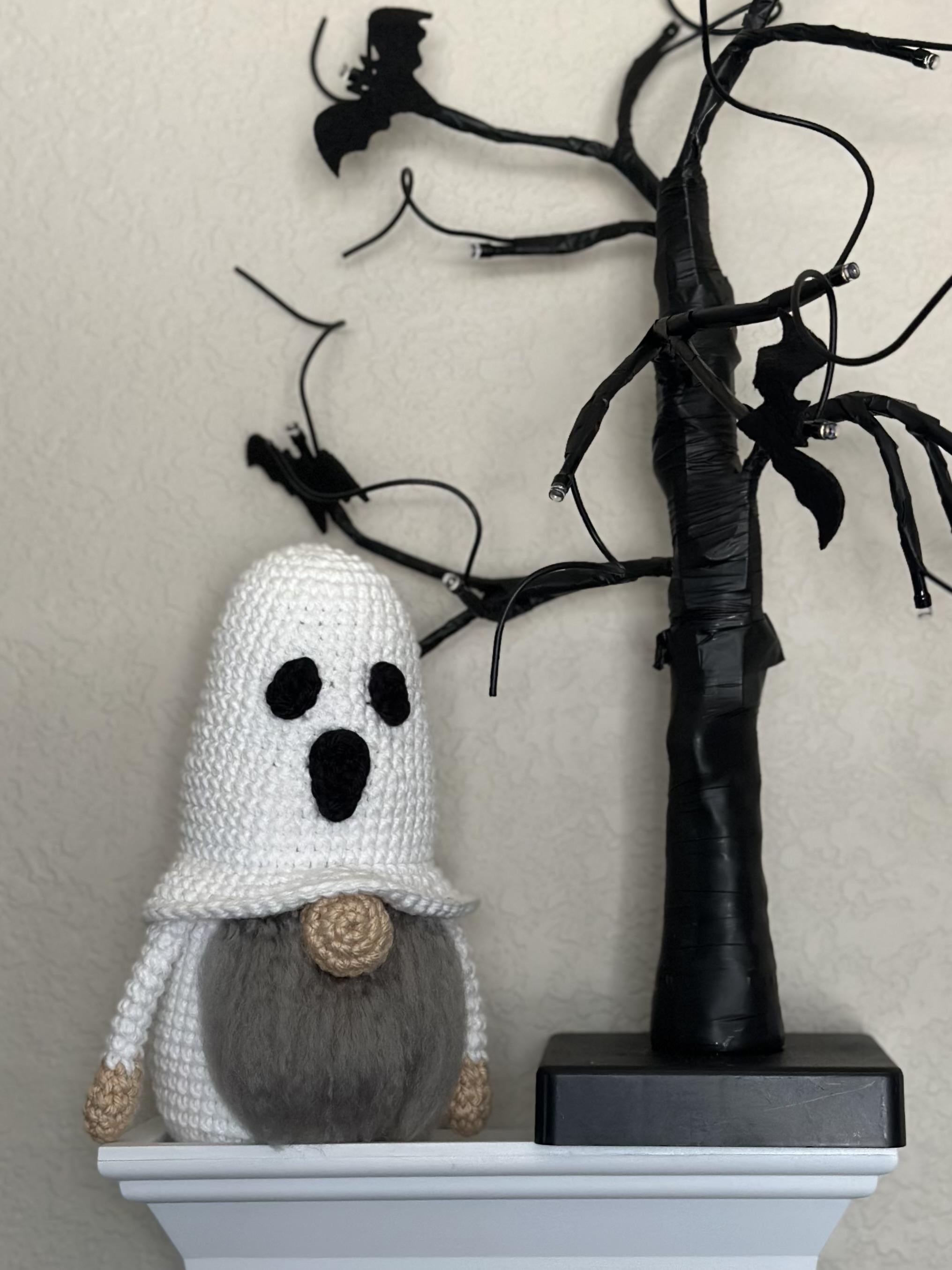 Halloween Ghost Gnome Crochet Amigurumi Pattern
