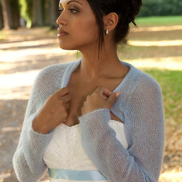 Shrug knitted with mohair