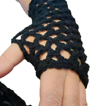 Fingerless Fishnet Crochet Gloves