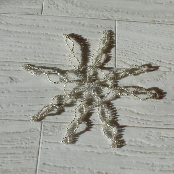 Wire Crocheted Snowflake with Beads
