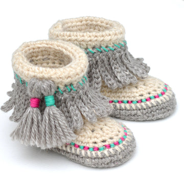 Baby Moccasin Tassel Fringe Booties