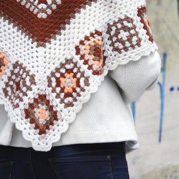 Cozy Corners triangular crochet scarf