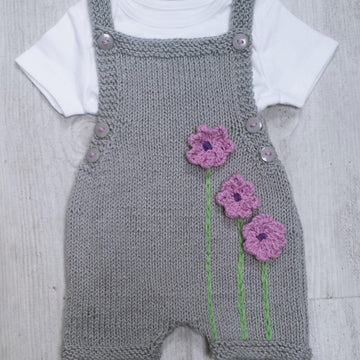 Baby Bib Short with Flowers 0-2 yrs