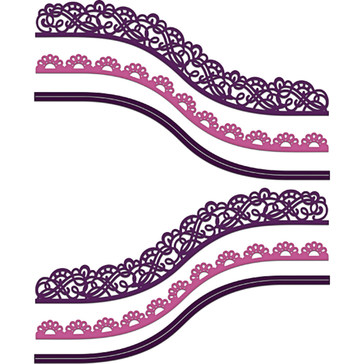 Heartfelt Creations Cut & Emboss Dies - Fleur Border Basics .25" To 7.25"