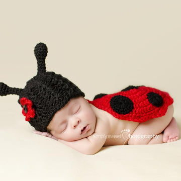 Newborn Ladybug Hat and Bottom Cover